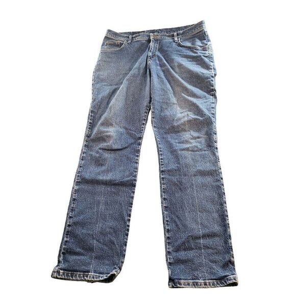 Lee Riders By Lee Classic Fit Women Sz 18 W Long Blue Denim Western Cowgirl - Picture 2 of 9